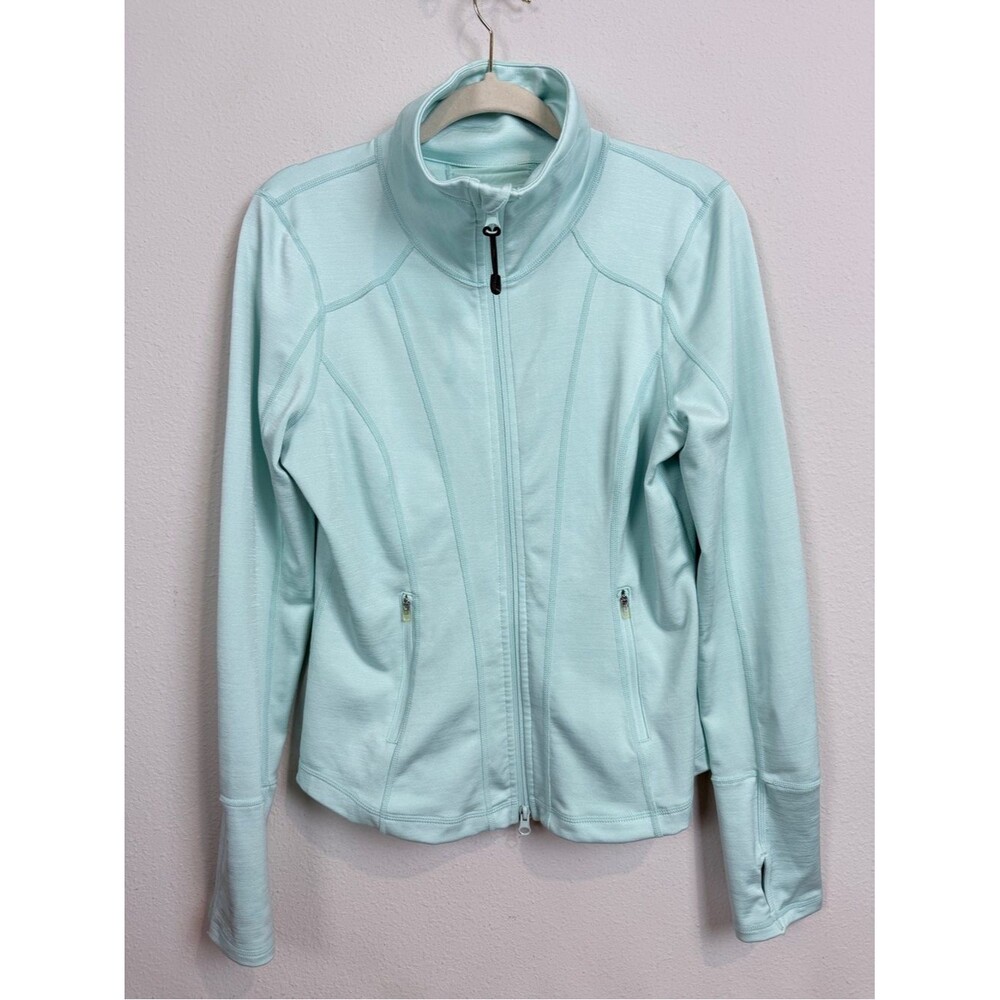 Zella Mint Green Sheer Back Panel Full-Zip Athletic Jacket M